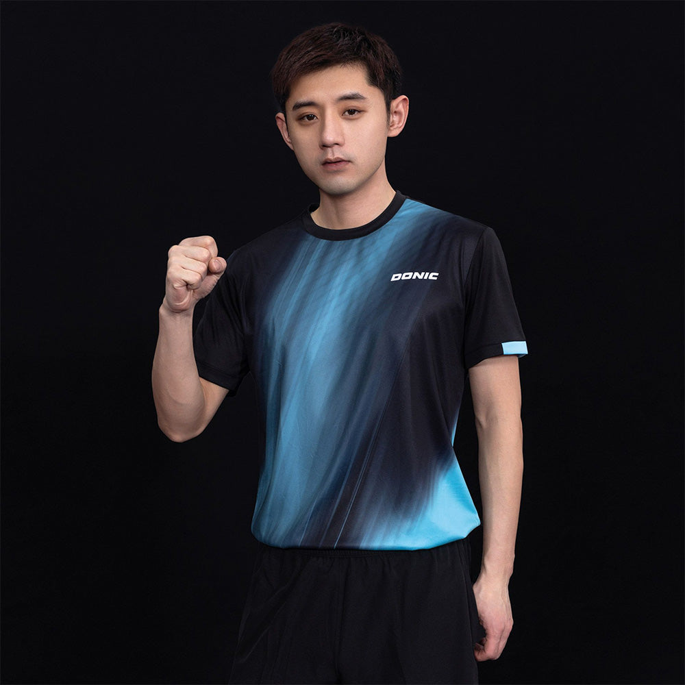 Donic T-Shirt Cream Black/Blue